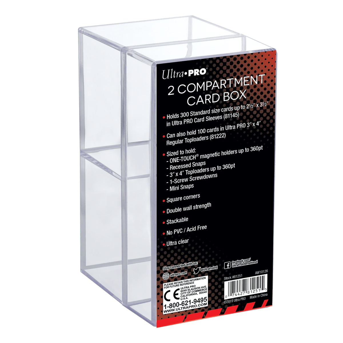 Ultra Pro – 2-Piece Clear Card Box (Two Compartment)