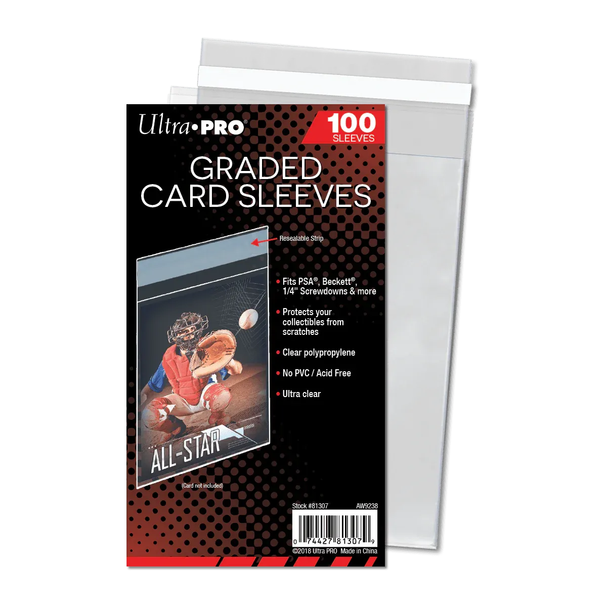 Ultra Pro - Graded Card Resealable Sleeves für Beckett / 1/4 Schraubhalter oder One Touches
